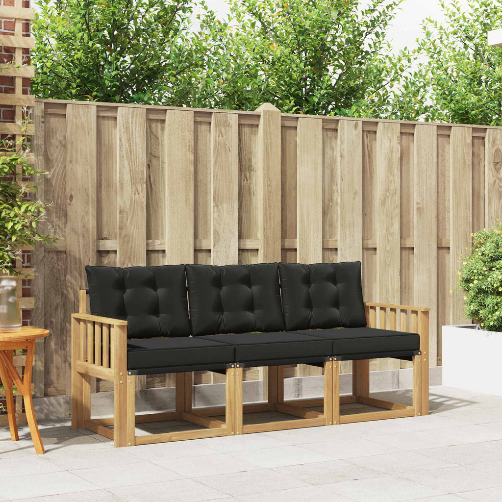 Outdoor-Sofagarnitur mit Kissen 3 pcs Weiß und Schwarz