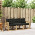Outdoor-Sofagarnitur mit Kissen 3 pcs Weiß und Schwarz