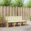 Outdoor-Sofagarnitur mit Kissen 3 pcs Weiß und Creme