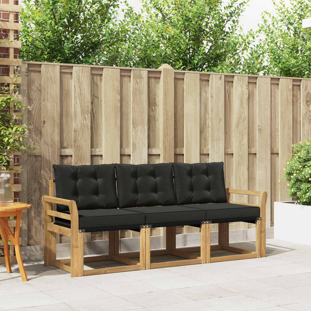 Outdoor-Sofagarnitur mit Kissen 3 pcs Weiß und Schwarz