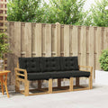 Outdoor-Sofagarnitur mit Kissen 3 pcs Weiß und Schwarz