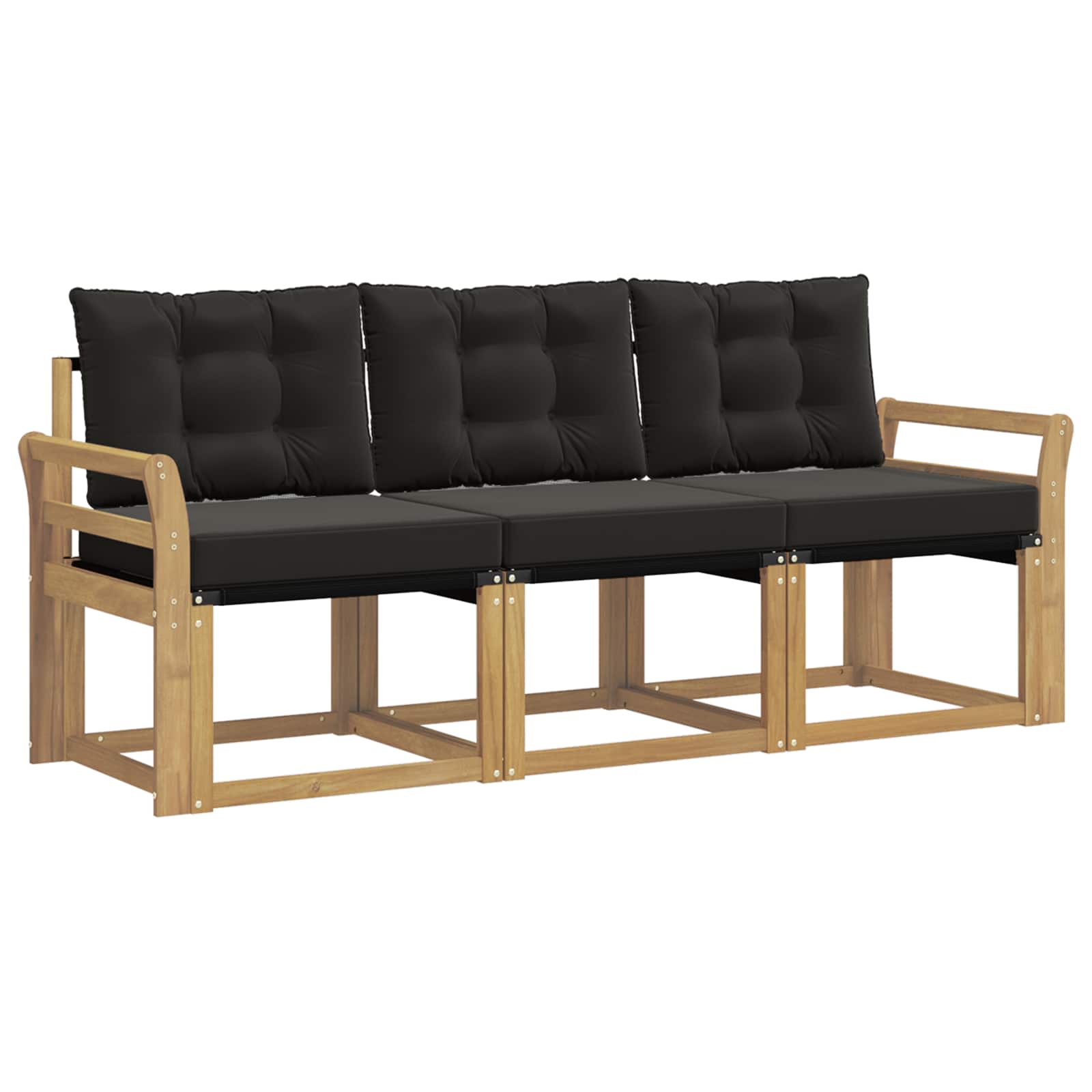 Outdoor-Sofagarnitur mit Kissen 3 pcs Weiß und Schwarz