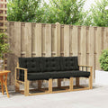 Outdoor-Sofagarnitur mit Kissen 3 pcs Weiß und Schwarz