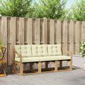 Outdoor-Sofagarnitur mit Kissen 3 pcs Weiß und Creme