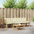 Outdoor-Sofagarnitur mit Kissen 5 pcs Weiß und Creme