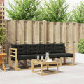 Outdoor-Sofagarnitur mit Kissen 5 pcs Weiß und Schwarz