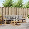 Outdoor-Sofagarnitur mit Kissen 5 pcs Weiß und Hellgrau