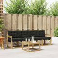 Outdoor-Sofagarnitur mit Kissen 5 pcs Weiß und Schwarz