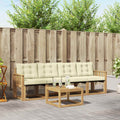Outdoor-Sofagarnitur mit Kissen 5 pcs Weiß und Creme