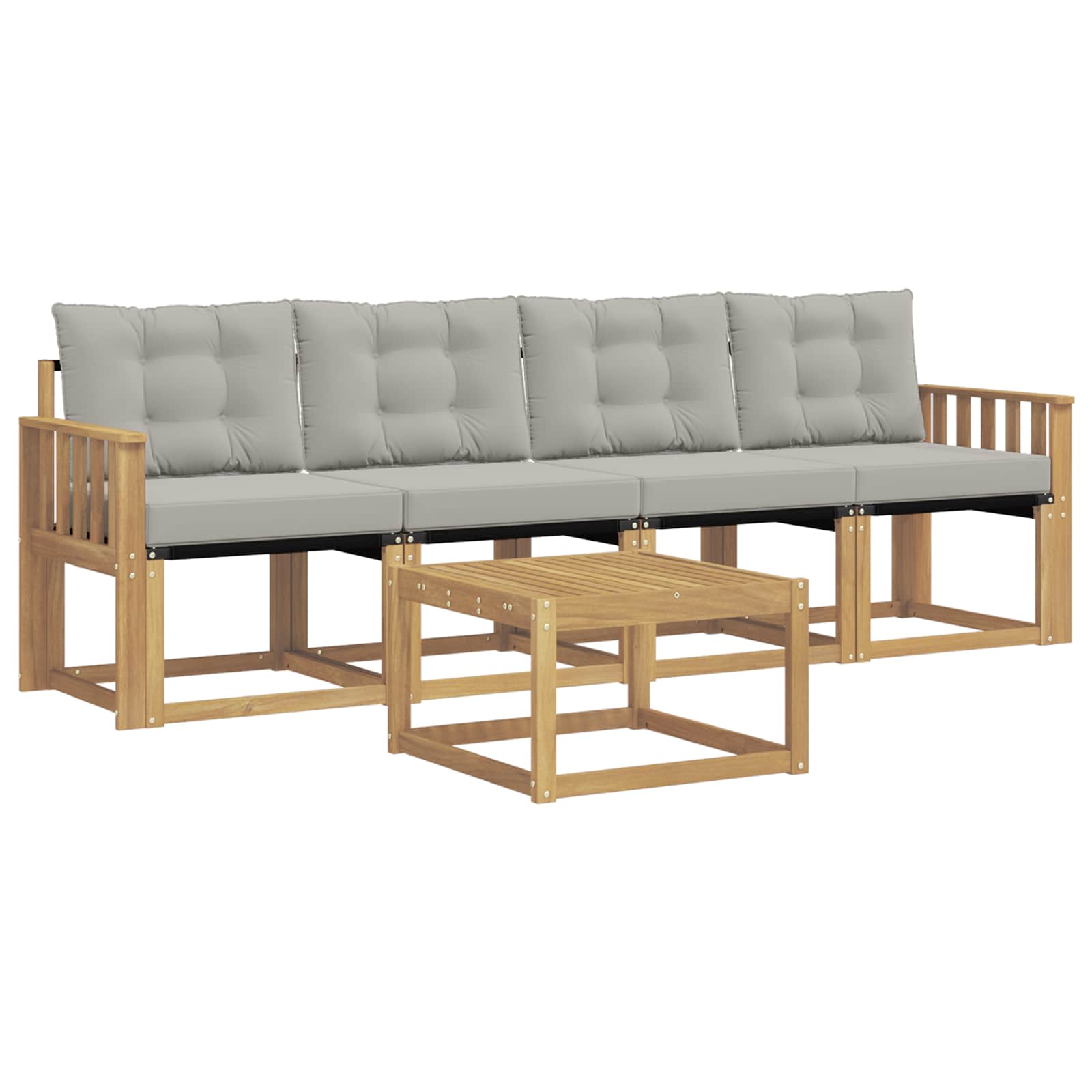 Outdoor-Sofagarnitur 5 pcs Massives Akazienholz und Textilene
