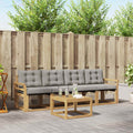 Outdoor-Sofagarnitur mit Kissen 5 pcs Weiß und Hellgrau