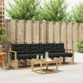 Outdoor-Sofagarnitur mit Kissen 5 pcs Weiß und Schwarz