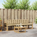 Outdoor-Sofagarnitur mit Kissen 5 pcs Weiß und Beige