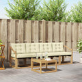 Outdoor-Sofagarnitur mit Kissen 5 pcs Weiß und Creme