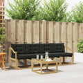 Outdoor-Sofagarnitur mit Kissen 5 pcs Weiß und Schwarz