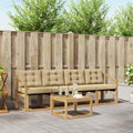 Outdoor-Sofagarnitur mit Kissen 5 pcs Weiß und Beige