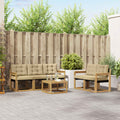 Outdoor-Sofagarnitur mit Kissen 6 pcs Weiß und Beige