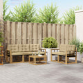 Outdoor-Sofagarnitur mit Kissen 6 pcs Weiß und Beige