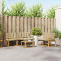 Outdoor-Sofagarnitur mit Kissen 6 pcs Weiß und Beige