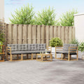 Outdoor-Sofagarnitur mit Kissen 7 pcs Weiß und Hellgrau