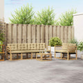 Outdoor-Sofagarnitur mit Kissen 7 pcs Weiß und Beige