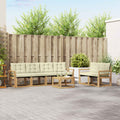 Outdoor-Sofagarnitur mit Kissen 7 pcs Weiß und Creme