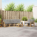 Outdoor-Sofagarnitur mit Kissen 7 pcs Weiß und Hellgrau