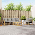 Outdoor-Sofagarnitur mit Kissen 7 pcs Weiß und Hellgrau