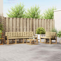 Outdoor-Sofagarnitur mit Kissen 7 pcs Weiß und Beige