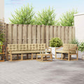 Outdoor-Sofagarnitur mit Kissen 7 pcs Weiß und Beige