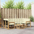 Outdoor-Sofagarnitur mit Kissen 7 pcs Weiß und Creme