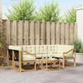 Outdoor-Sofagarnitur mit Kissen 7 pcs Weiß und Creme