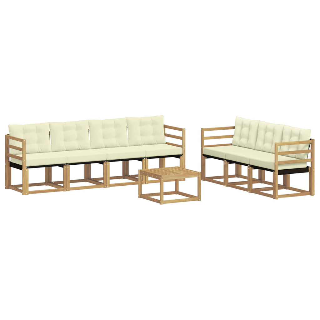 Outdoor-Sofagarnitur mit Kissen 8 pcs Weiß und Creme
