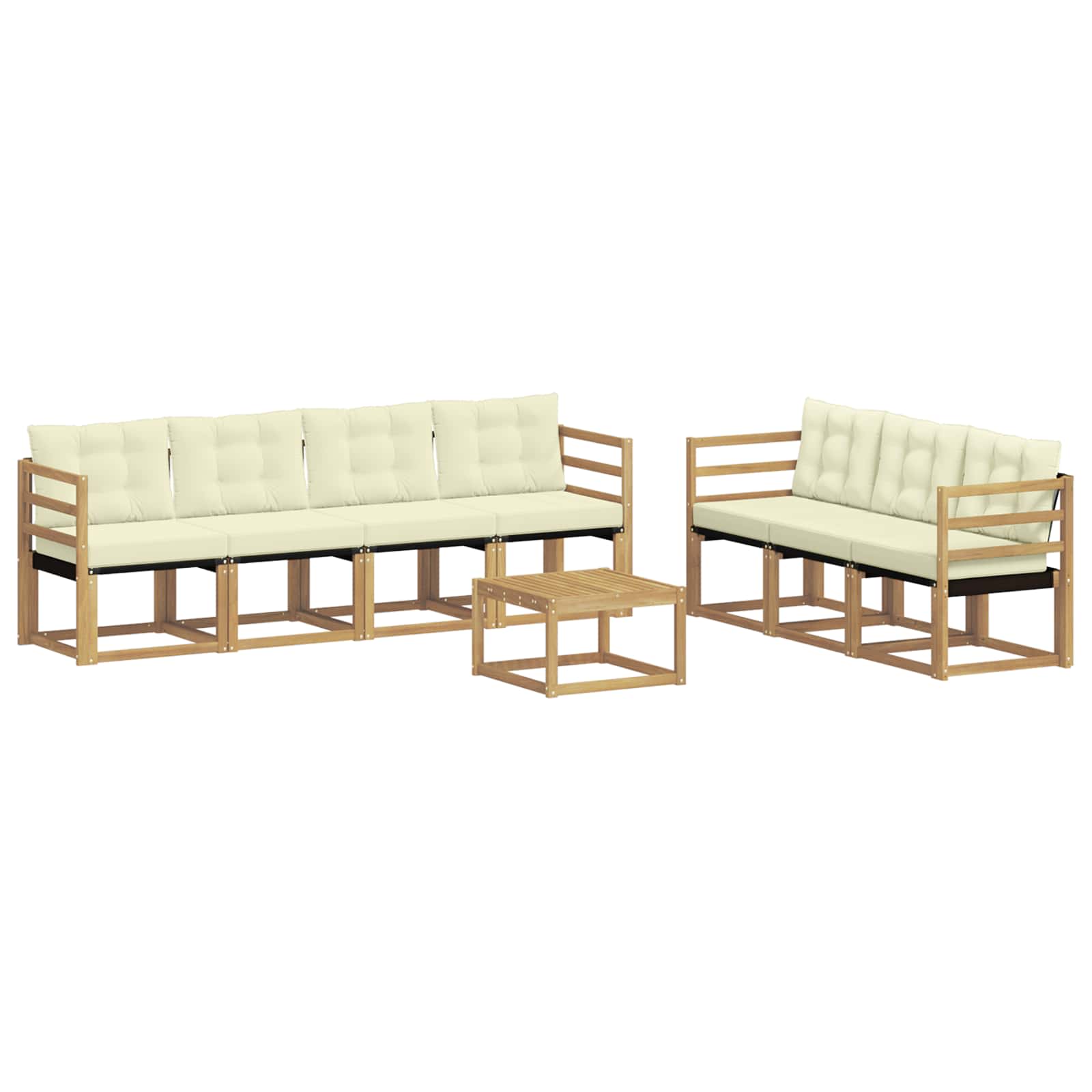 Outdoor-Sofagarnitur mit Kissen 8 pcs Weiß und Creme