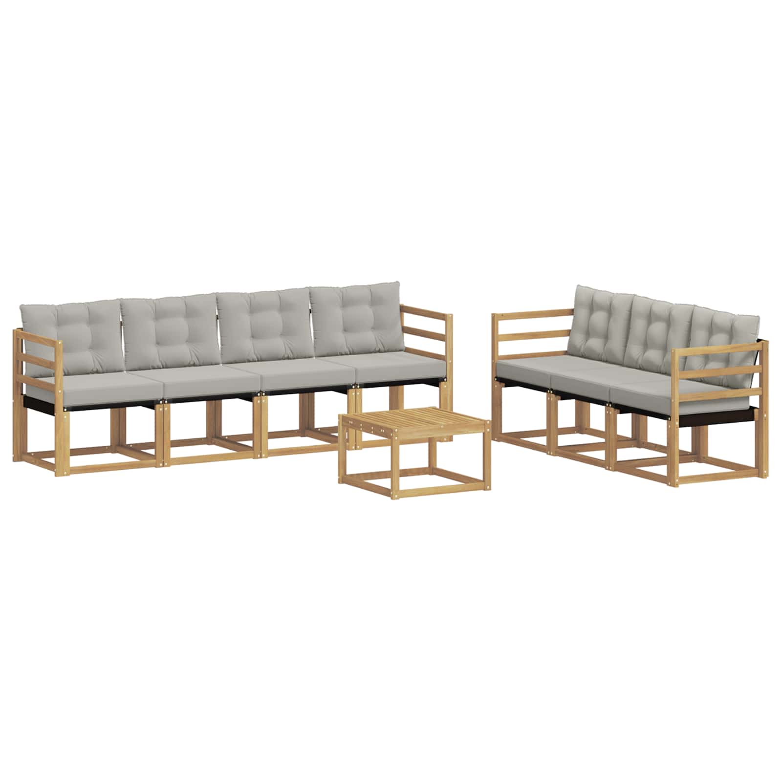 Outdoor-Sofagarnitur mit Kissen 8 pcs Weiß und Hellgrau