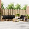 Outdoor-Sofagarnitur mit Kissen 8 pcs Weiß und Schwarz