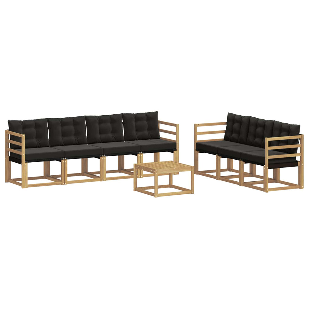 Outdoor-Sofagarnitur mit Kissen 8 pcs Weiß und Schwarz