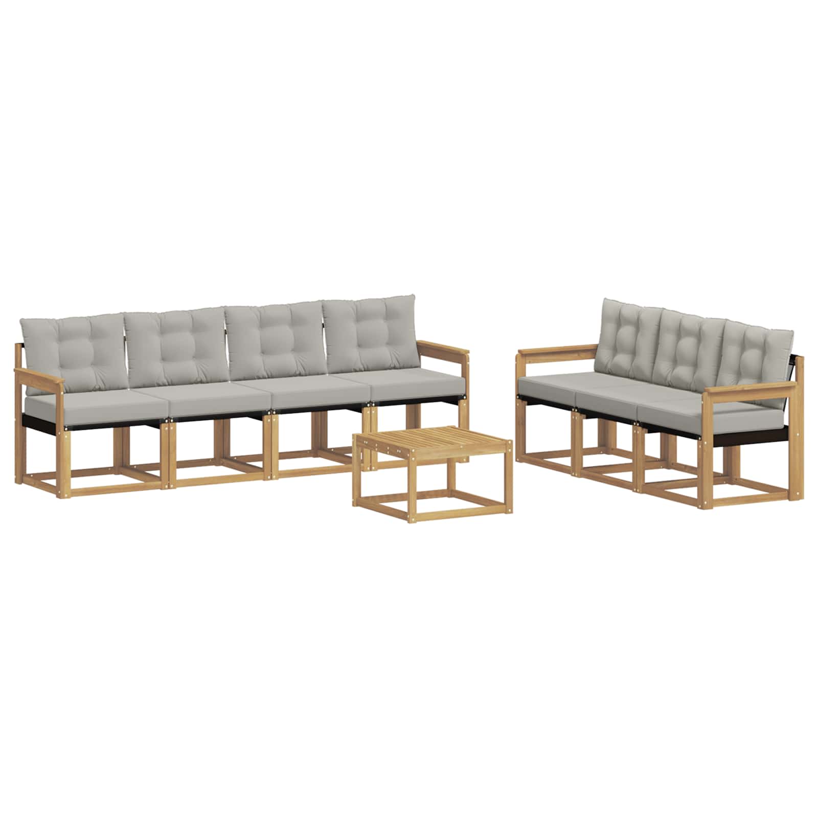 Outdoor-Sofagarnitur mit Kissen 8 pcs Weiß und Hellgrau