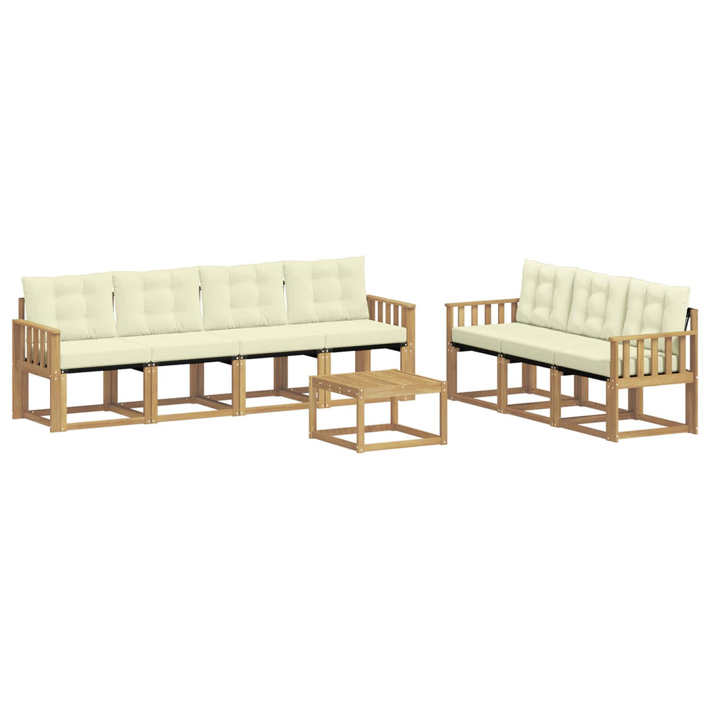 Outdoor-Sofagarnitur mit Kissen 8 pcs Weiß und Creme