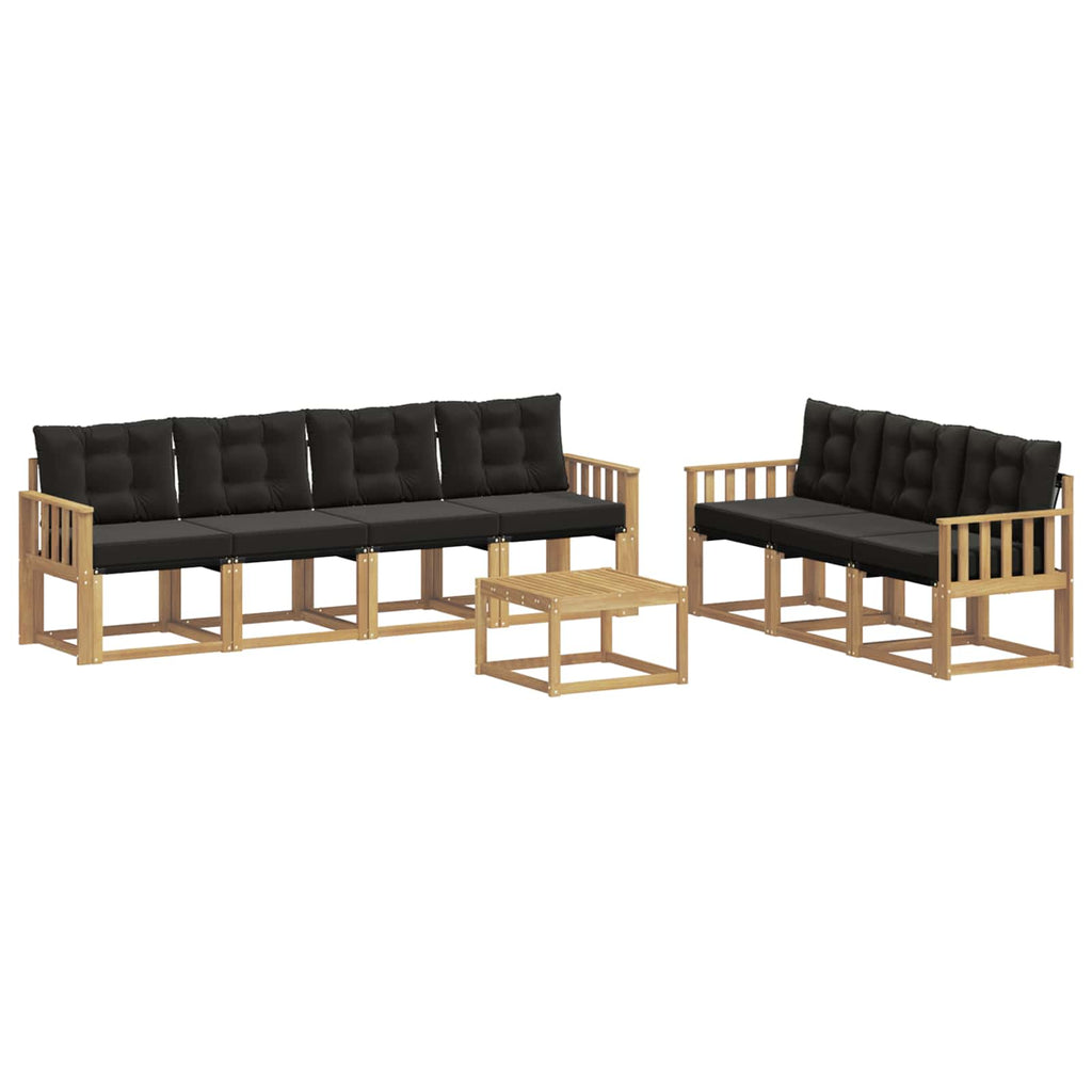 Outdoor-Sofagarnitur mit Kissen 8 pcs Weiß und Schwarz