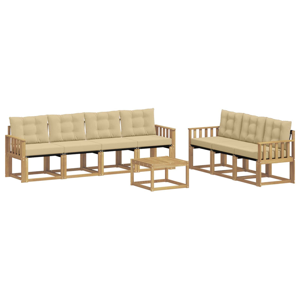 Outdoor-Sofagarnitur mit Kissen 8 pcs Weiß und Beige