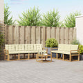 Outdoor-Sofagarnitur mit Kissen 8 pcs Weiß und Creme