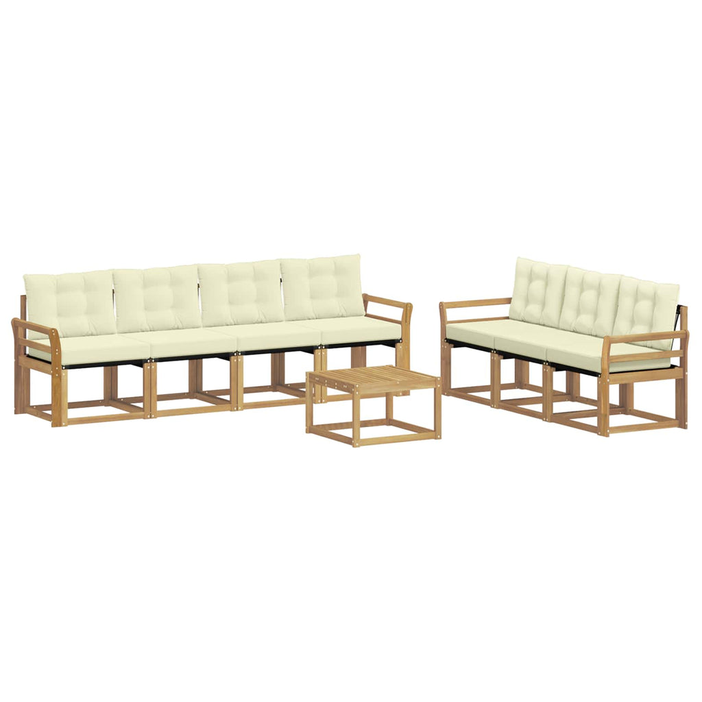Outdoor-Sofagarnitur mit Kissen 8 pcs Weiß und Creme