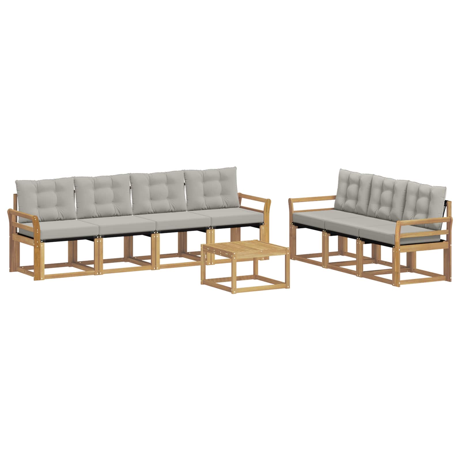 Outdoor-Sofagarnitur mit Kissen 8 pcs Weiß und Hellgrau