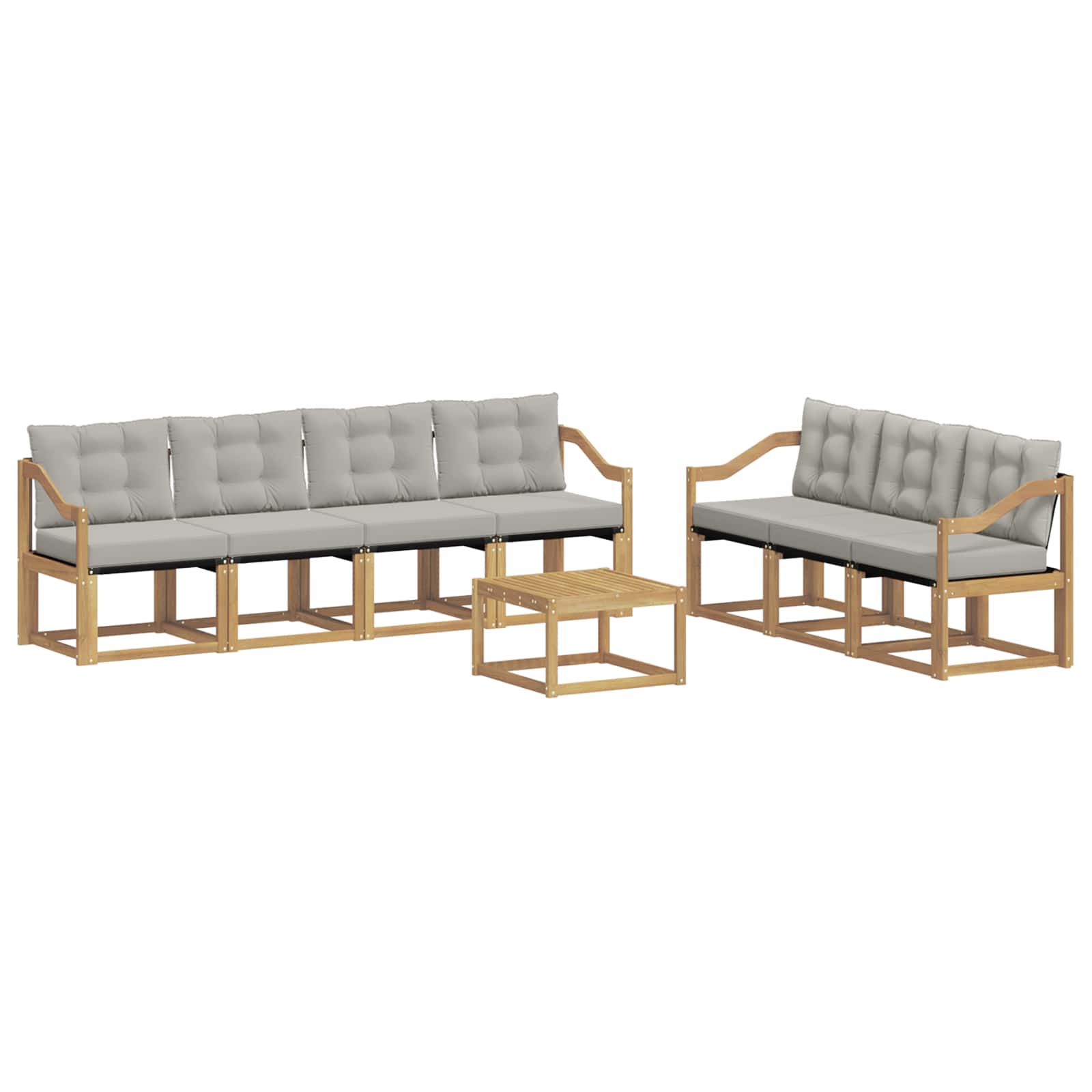 Outdoor-Sofagarnitur mit Kissen 8 pcs Weiß und Hellgrau