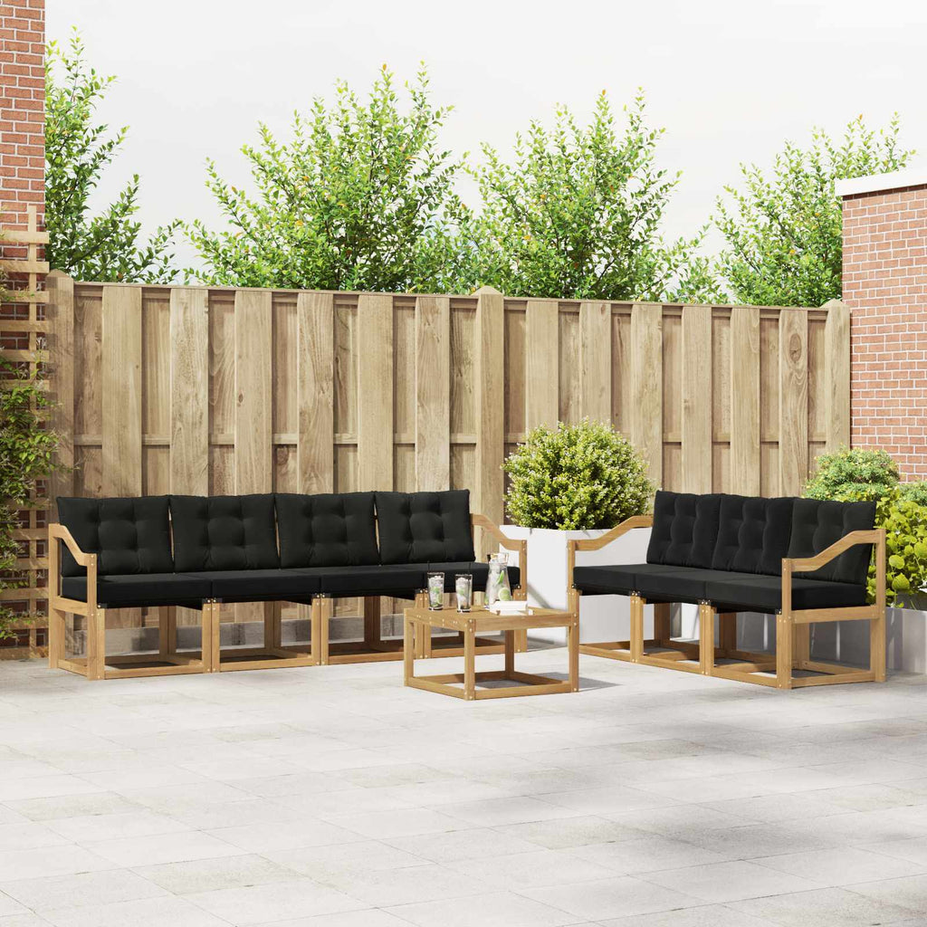 Outdoor-Sofagarnitur mit Kissen 8 pcs Weiß und Schwarz