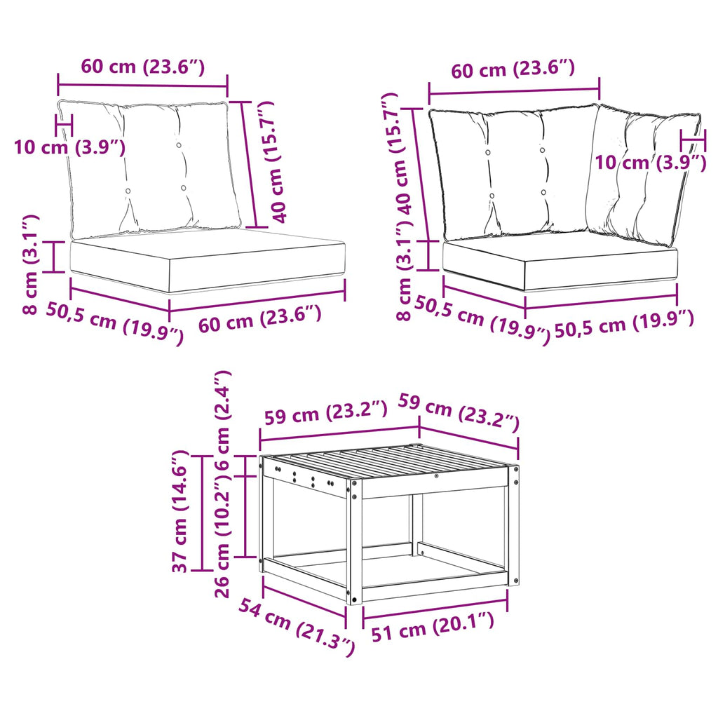 Outdoor-Sofagarnitur mit Kissen 8 pcs Weiß und Hellgrau