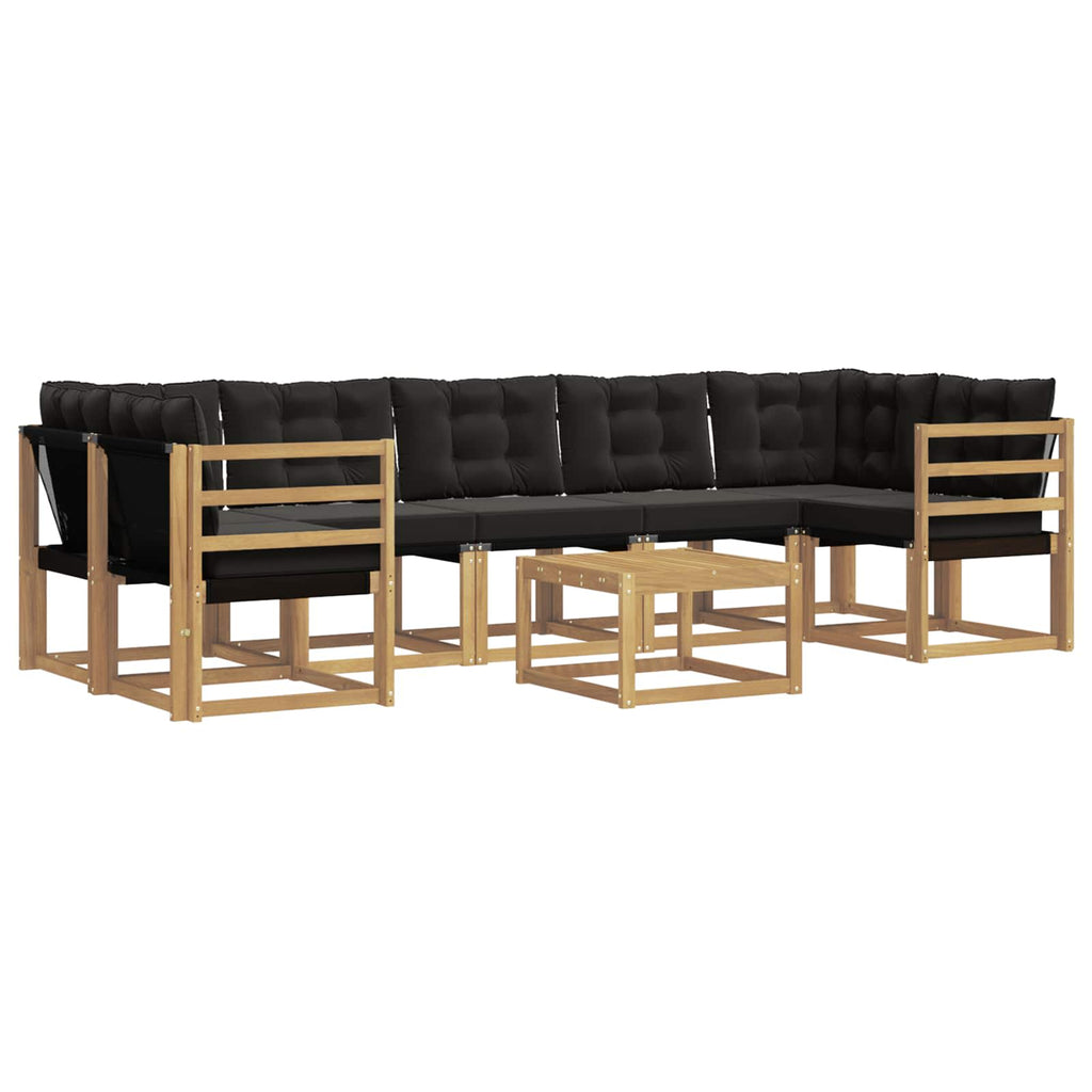 Outdoor-Sofagarnitur mit Kissen 8 pcs Weiß und Schwarz