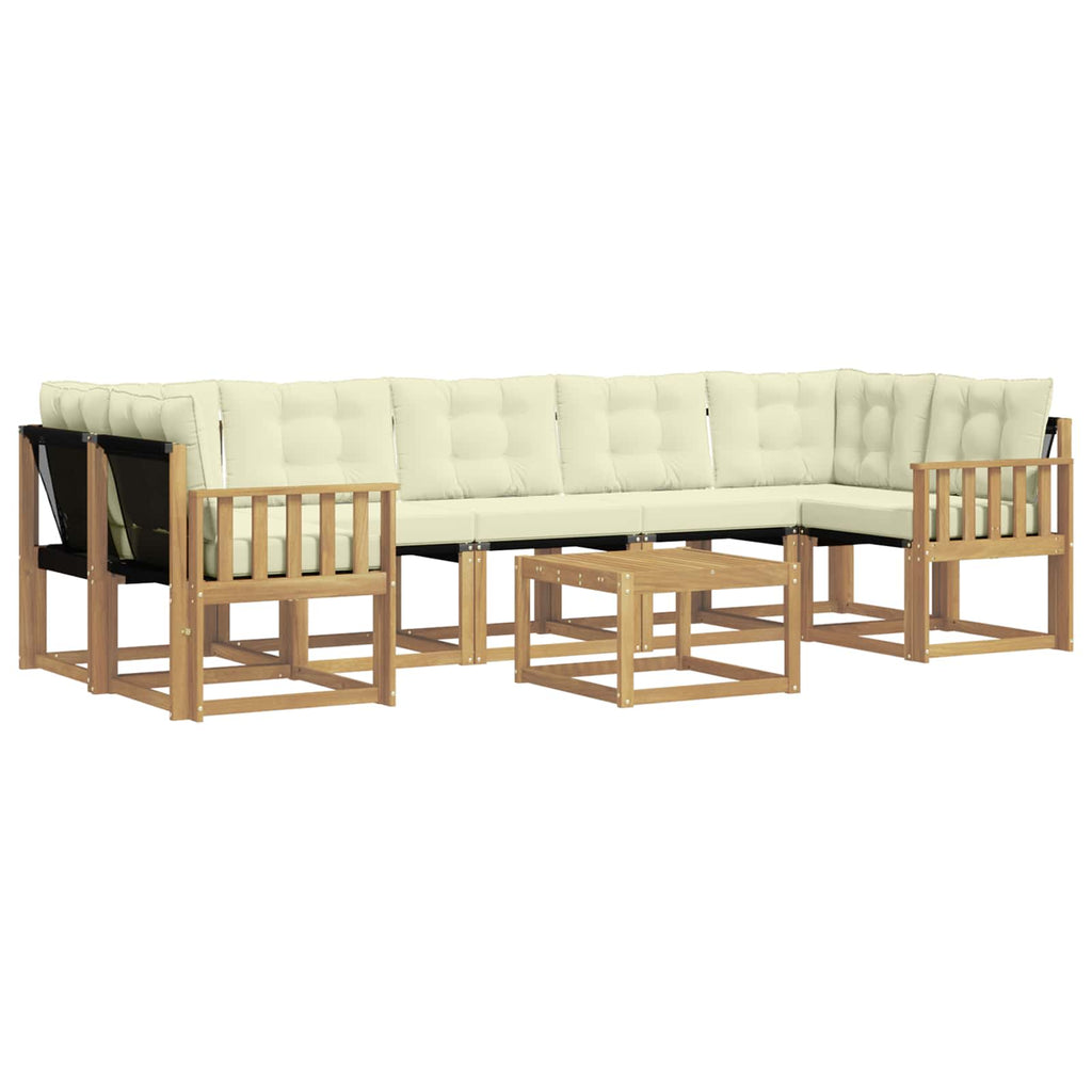 Outdoor-Sofagarnitur 8 pcs Massives Akazienholz und Textilene