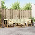 Outdoor-Sofagarnitur mit Kissen 8 pcs Weiß und Creme